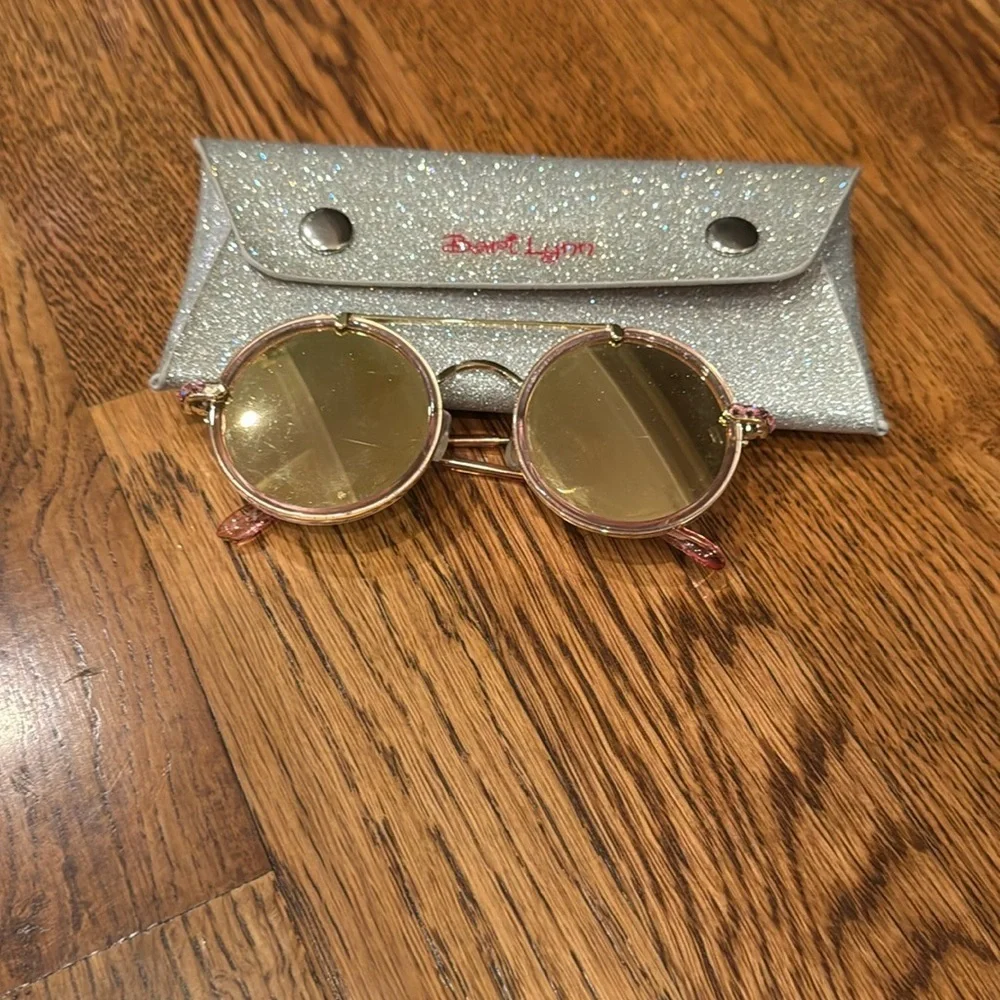 Bari Lynn Girl’s Gold Round Sunglasses